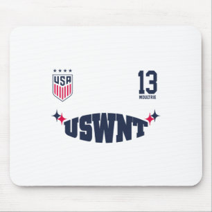 Olivia Moultrie 13 White Uswnt Officially Licensed Mouse Pad