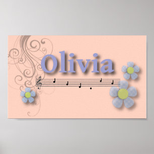 Olivia Musical Name Bedroom Nursery Room Poster