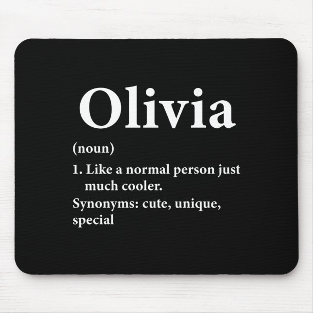 Olivia Name Definition Funny D  Mouse Pad (Front)