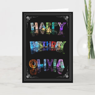 Olivia - Name in Lights greeting card (Photo)
