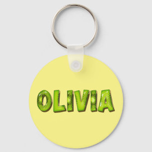 Olivia Name Kiwi Design Keychain