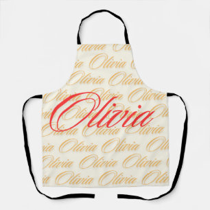 Olivia Name Pattern Design Apron