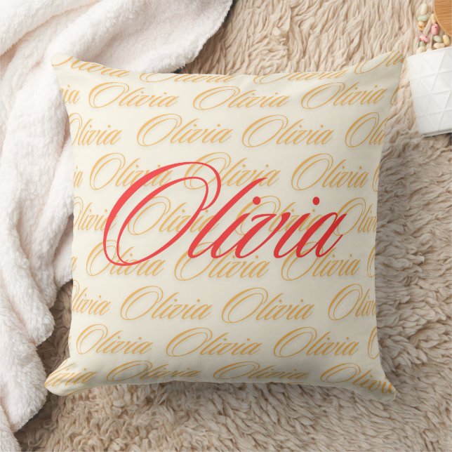 Olivia Name Pattern Design Cushion (Blanket)