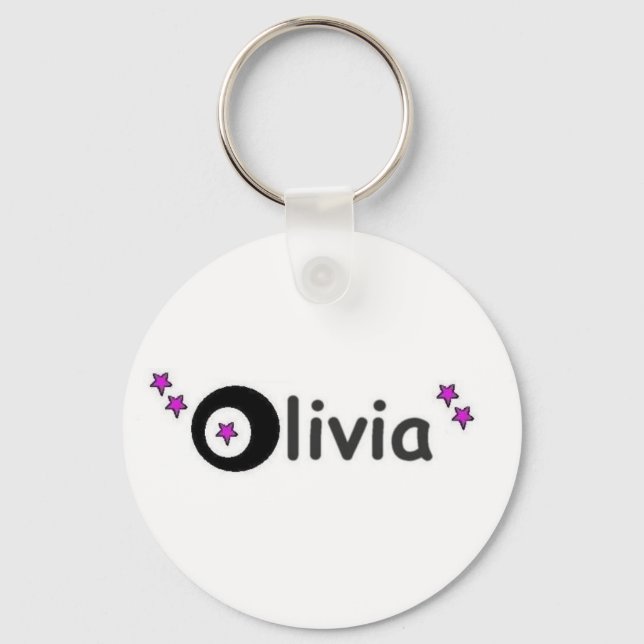 olivia name with stars key ring (Front)