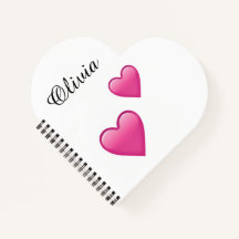 Olivia Personalised Emoji Hearts NoteBook