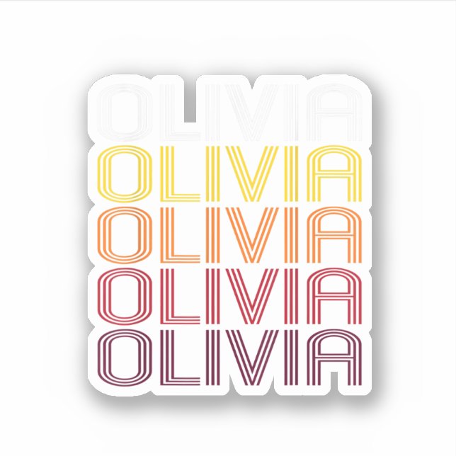 Olivia Retro Wordmark Pattern   Vintage Style  (Front)