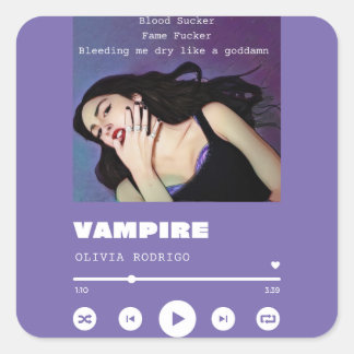 Olivia Rodrigo Vampire Square Sticker