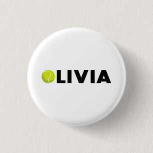 Olivia Tennis 3 Cm Round Badge