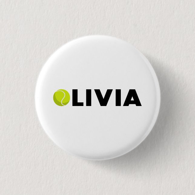 Olivia Tennis 3 Cm Round Badge (Front)