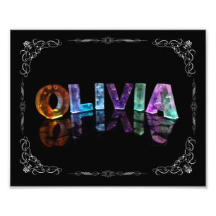 Olivia - The Name Olivia in 3D Lights (Photograph Photo Print