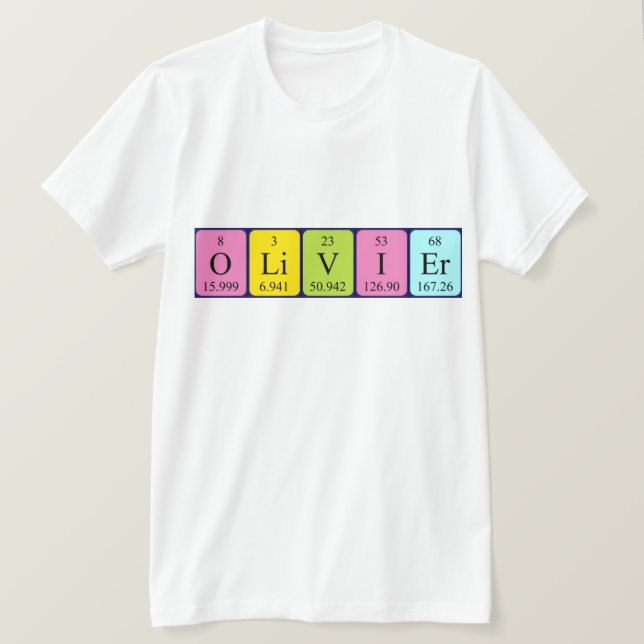 Olivier periodic table name shirt (Design Front)