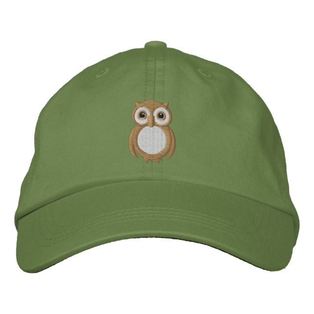 Ollie Baby Owl Embroidered Baseball Cap (Front)