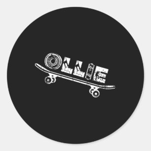 Ollie Skate Skater Skating Skateboard Skateboardin Classic Round Sticker
