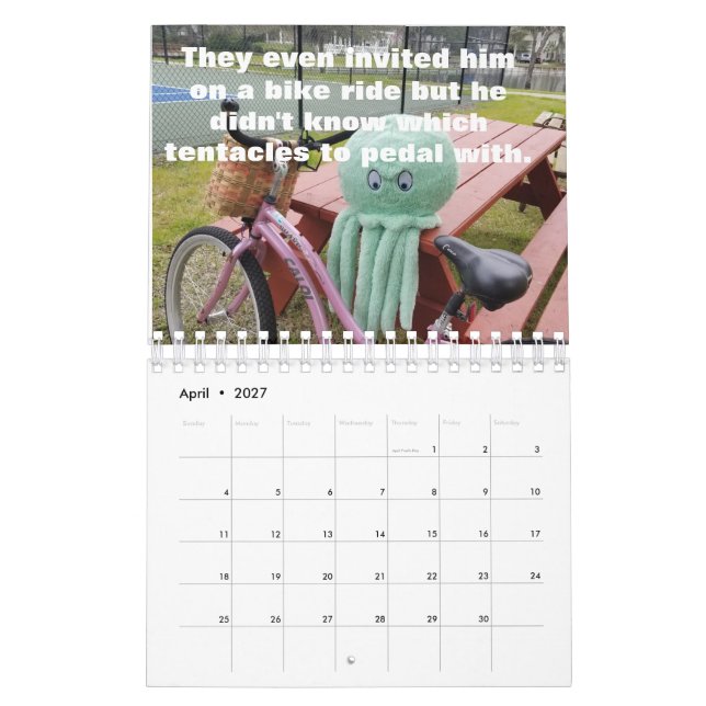 Ollie the Octopus Calendar (Apr 2027)