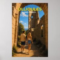 Ollioules, France – Vintage Travel Poster