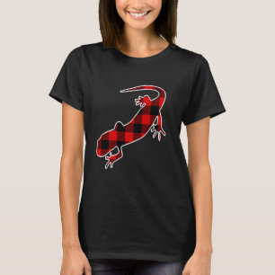 Olm Red Buffalo Plaid Salamander Matching Pj Famil T-Shirt