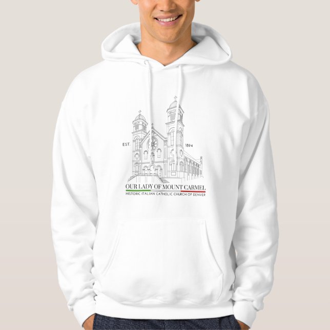 OLMC Line Logo Men's Pullover Hoodie White (Front)