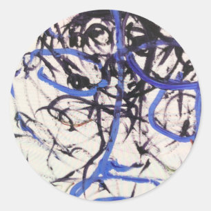 Olmec Head Abstract Jeff Hankamer Artjunkhaus Art Classic Round Sticker