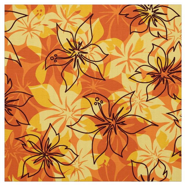 Olowalu Hibiscus Hawaiian Camo Aloha Shirt Print Fabric (Swatch)
