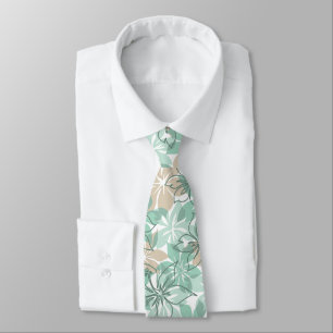 Olowalu Hibiscus Hawaiian Camo - Mint Tie