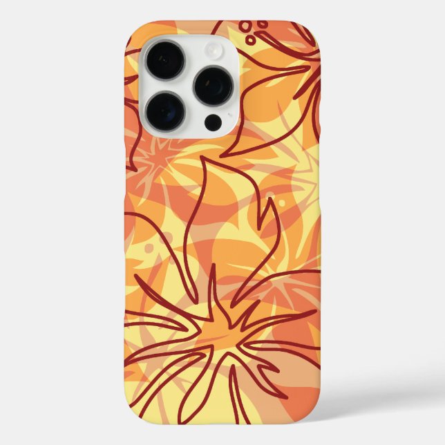 Olowalu Hibiscus Hawaiian Camo Papaya Case-Mate iPhone Case (Back)