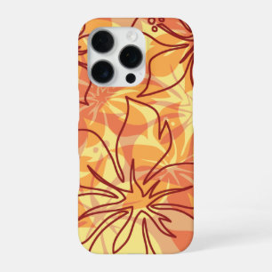 Olowalu Hibiscus Hawaiian Camo Papaya iPhone 16 Pro Case