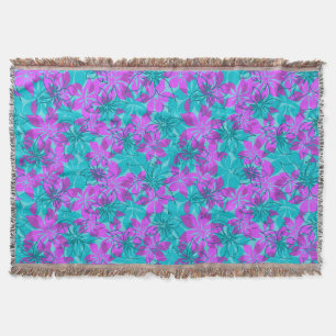 Olowalu Hibiscus Hawaiian Camo Throw Blankets