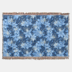 Olowalu Hibiscus Hawaiian Camo Throw Blankets