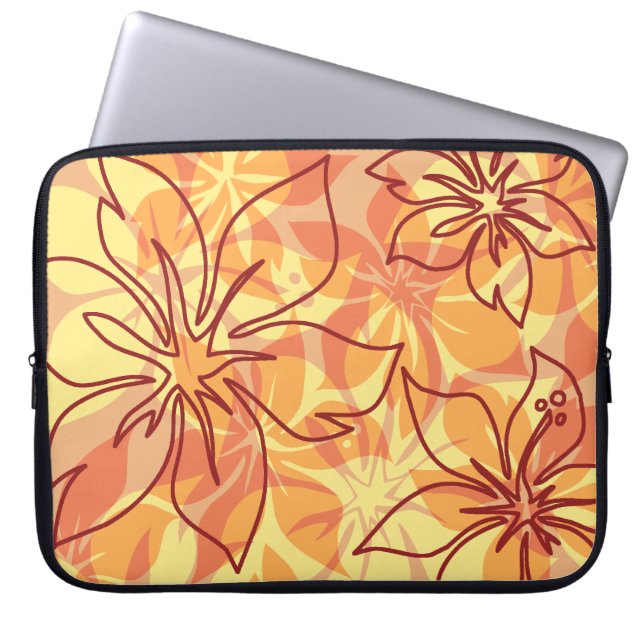 Olowalu Hibiscus Hawaiian Neoprene Wetsuit Laptop Sleeve (Front)