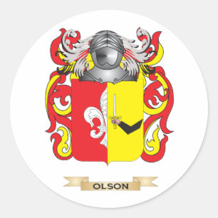 Olson Coat of Arms (Family Crest) Classic Round Sticker