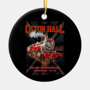 Olton Hall Vintage Steam Train English Locomotive Ceramic Ornament