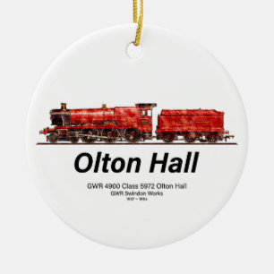 Olton Hall Vintage Steam Train English Locomotive Ceramic Ornament