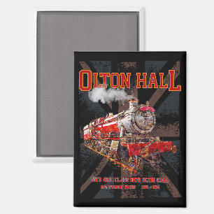 Olton Hall Vintage Steam Train English Locomotive Magnet