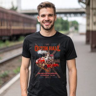 Olton Hall Vintage Steam Train English Locomotive  T-Shirt