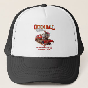 Olton Hall Vintage Steam Train English Locomotive Trucker Hat