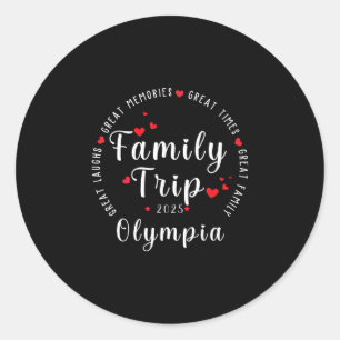 Olympia City Vacation Family Matching Men Women An Classic Round Sticker