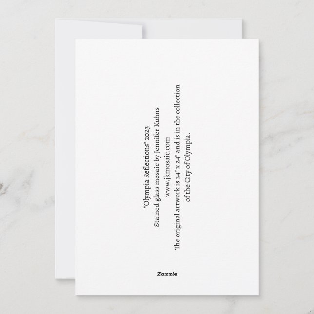 Olympia Reflections Mosaic Holiday Card (Back)