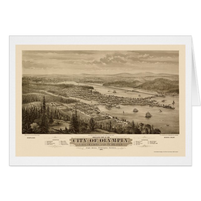Olympia, WA Panoramic Map - 1879 (Front Horizontal)