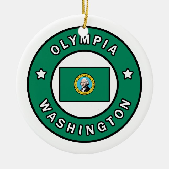 Olympia Washington Ceramic Ornament (Front)