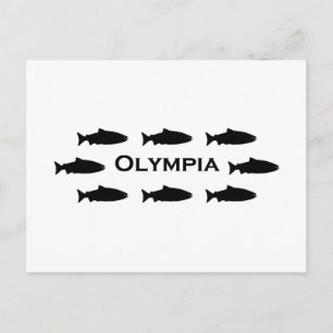Olympia Washington Salmon Logo Postcard