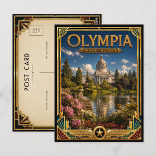 Olympia Washington Vintage Art Deco Golden Age Postcard