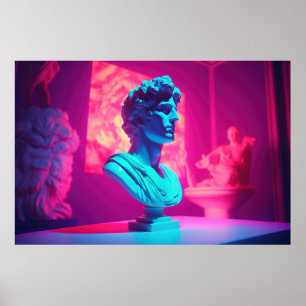 Olympian Nights: Vaporwave Ode to Greek Mythology Poster