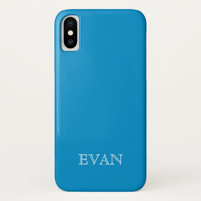 OLYMPIC BLUE Solid Background iPhone X Case (Back)