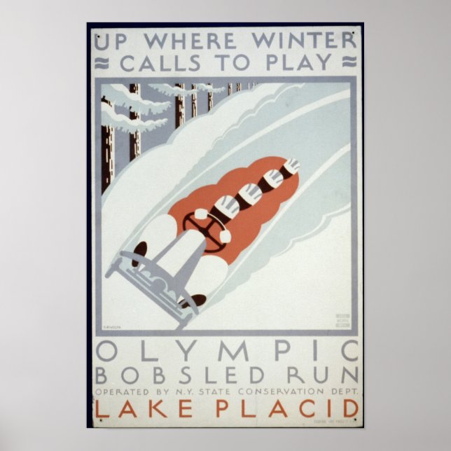 Olympic Bobsled Run Lake Placed Value Poster Paper (Front)