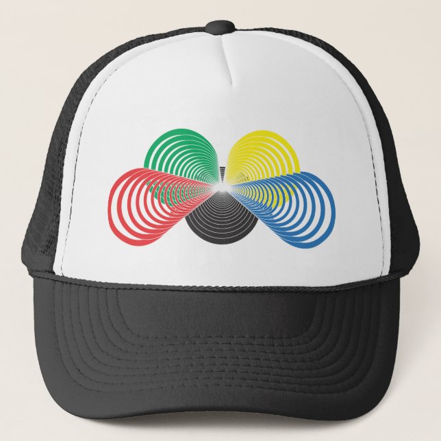 Olympic Circles Perspective Trucker Hat (Front)