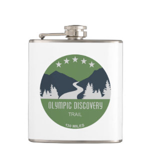 Olympic Discovery Trail Washington State Hip Flask