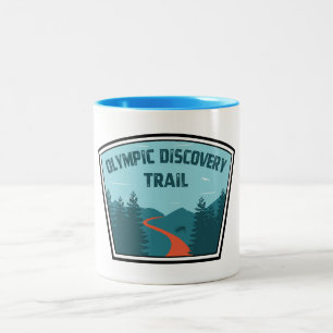 Olympic Discovery Trail Washington State Two-Tone Coffee Mug