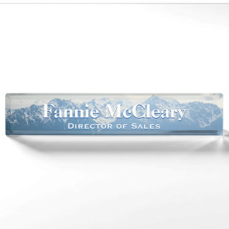 Olympic Mountains Desk Nameplate