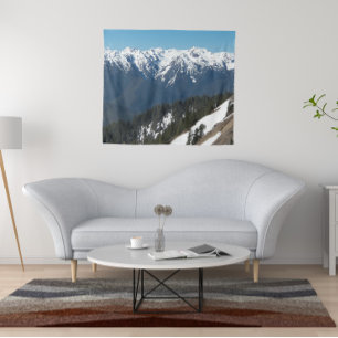 Olympic Mountains Scenic Landscape Photo Tapestry