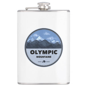 Olympic Mountains Washington Camping Hip Flask